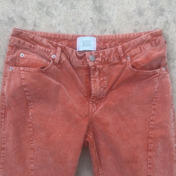BDG Urban Outfitters Extreme Flare Orange Rust Cord Pants Women's Size 28 - Picture 4 of 10